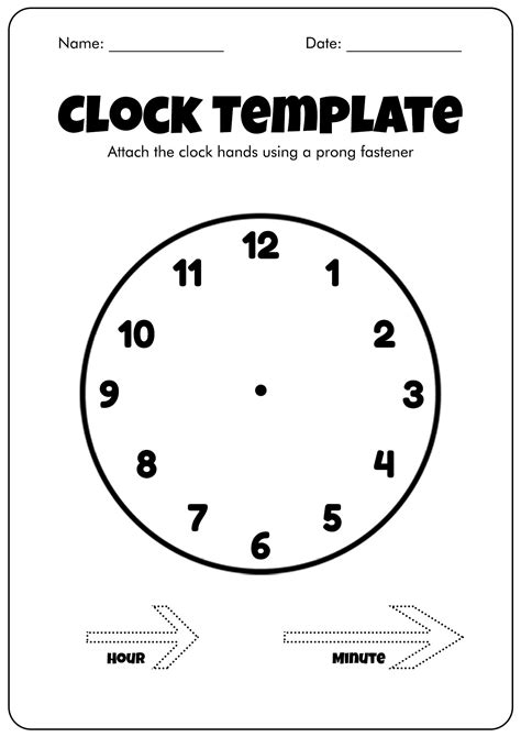 printable clock  hands