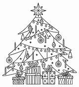 Tree Christmas Clip Coloring Printable Drawing Printablee Via sketch template