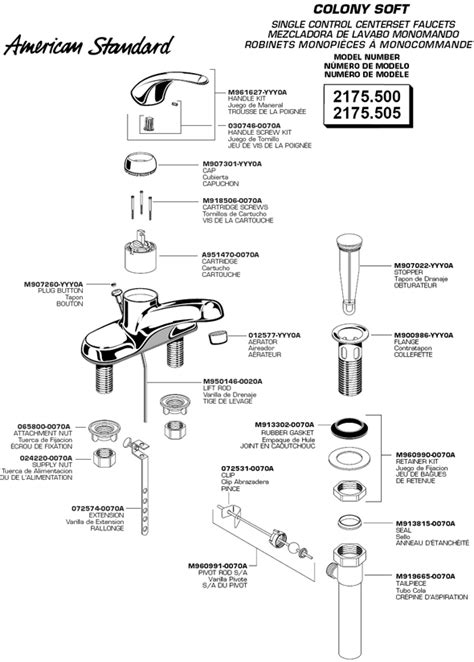 plumbingwarehousecom american standard bathroom faucet parts  models