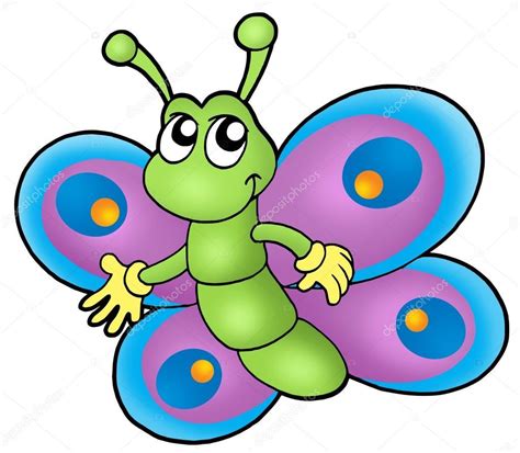 Mariposa Pequeña Historieta — Imagen De Stock Cartoon Butterfly