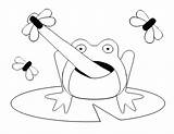 Coloring Frog Pages Frogadier Lily Pad Fly Flies Catching Print Getcolorings Color Size sketch template