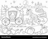Coloring Fairy Tale Cinderella Book Vector Children sketch template