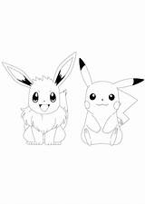 Pikachu Eevee sketch template