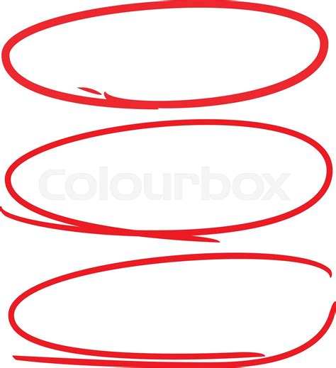 rot gezeichnet kreis stock vektor colourbox