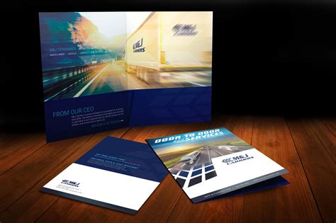 international freight pocket folder design brochure design