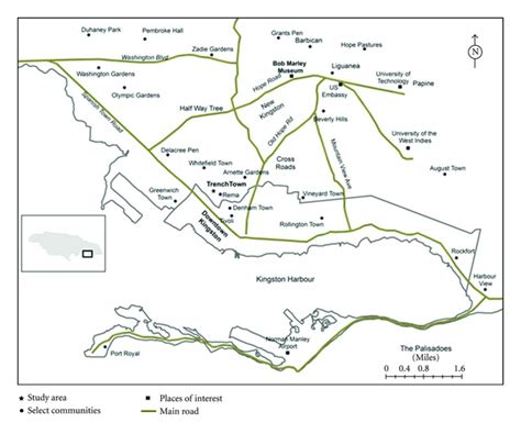 Location Map Of The Trench Town Community Kingston