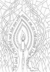 Psalm Colouring Flame Jesus Reflective Ministry Worship sketch template