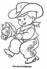 Coloring Embroidery Patterns Vintage Pages Printable Color Cowboy Hand Sheets Book Flyer Colouring Books Baby Little Printables Hi Adult Cowgirl sketch template