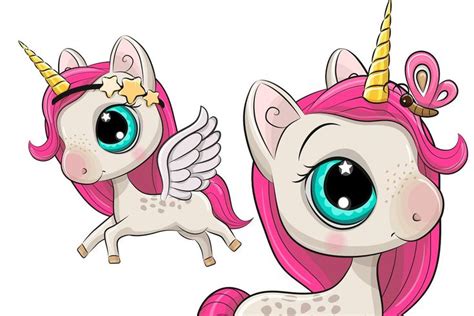 set  cute cartoon unicorns clipart cartoon unicorn unicorns