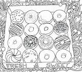 Coloring Pages Donut Donuts Box Kids Food Printable Sheets Adult Doughnuts Mandala Books Bestcoloringpagesforkids Choose Board Wall sketch template