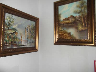 oil paintings vtg hoppman kardin wood gilded frame