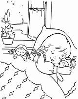 Sleeping Coloring Pages Sleep Kids Drawing Color Baby Girl Child Doll Sheets Children Christmas Eve Printable Colouring Book Dolls Getdrawings sketch template