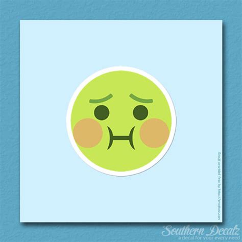 green sick emoji vinyl decal sticker c172 3 75 x 3 75 ebay
