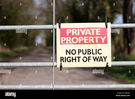 entry private land sign  res stock photography  images alamy