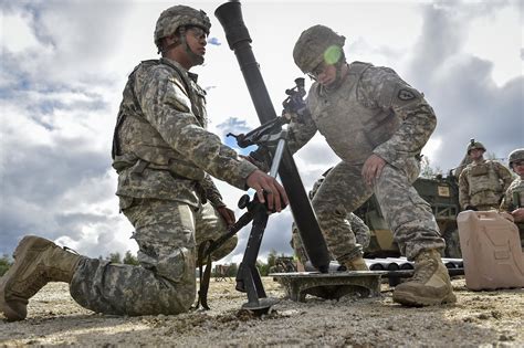 File U S Army Soldiers Prepare To Fire 81mm Mortar At