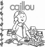 Caillou Coloring Pages Talking Telephone Wecoloringpage sketch template