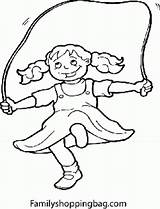 Coloring Rope Designlooter Jumping Pages Girl sketch template