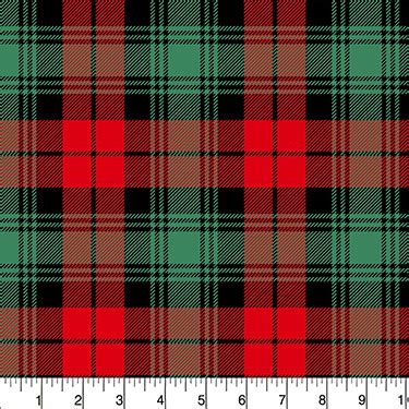 red green christmas plaid flannel fabric dt