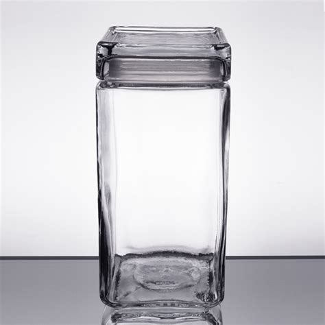 Anchor Hocking 85589r 2 Qt Clear Stackable Square Glass Jar