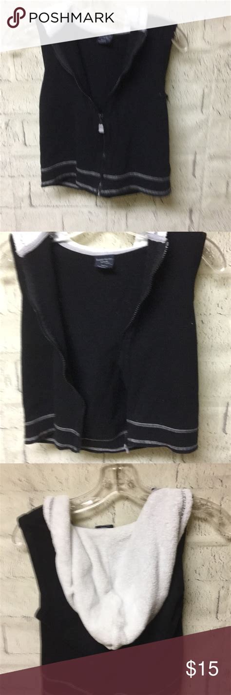 black fleece vest   hoodie  faded glory black fleece vest fleece vest clothes design