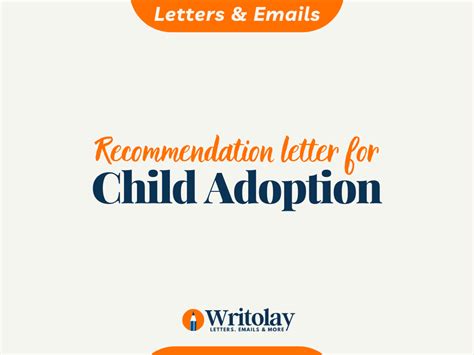 recommendation letter  child adoption sample templat writolay