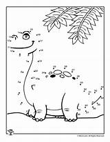 Dot Dinosaur Dots Printable Kids Activity Activities Pages Worksheets Preschool Drawing Coloring Dinosaurs Kindergarten Printables Woo Jr 20 Tracing Books sketch template