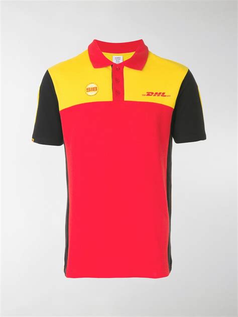 vetements  dhl slim polo shirt red modes