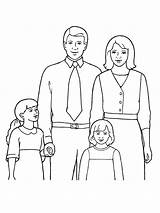 Father Mother Drawing Family Getdrawings Four sketch template
