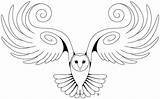 Owls Drawings Stylized Swirly sketch template