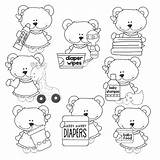 Coloring Bear Baby Girl Buddy Cutest sketch template