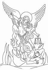 Michael Saint Archangel Tattoo St Clipart Drawing Coloring Angel Devil Miguel San Outline Drawings Outlines Satan Vs Google Tattoos Dragon sketch template