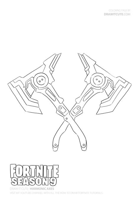 harmonic axes fortnite drawings coloringpages axe drawing tattoo