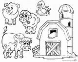 Farm Coloring Pages Animals Barn Printable Kids Color Print Getcolorings sketch template