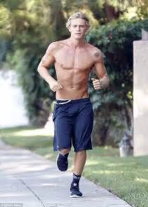 cody simpson shows off buff bod on run in beverly hills daily mail online