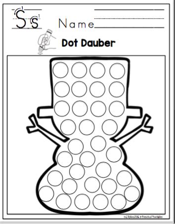 dot dauber fun set  preschool printables