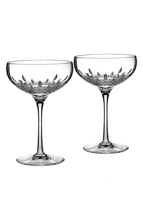 waterford lismore essence lead crystal champagne glasses set of 2
