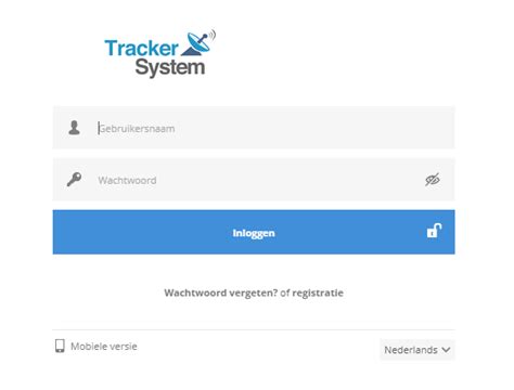 maak een account aan trackersystem
