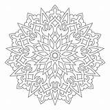 Geometric Circular Mandala Ornament Outline Round Coloring Book Illustration sketch template