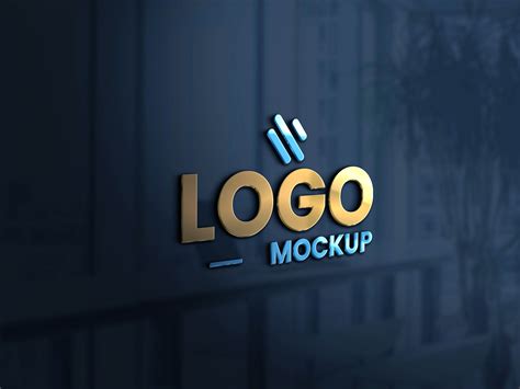 logo mockup  glass wall graphicsfamily