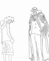 Akainu Luffy Sleepy Lineart sketch template