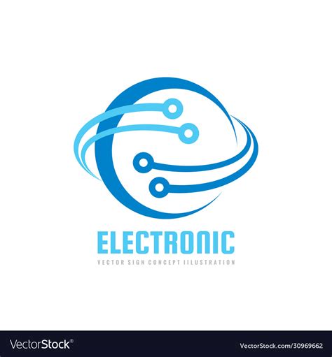 electronic technology logo template royalty  vector