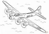 Coloring Pages 17 Flying Fortress Bomber Drawing Clipart Wwii Plane Ww2 Printable Color B17 Sketch Template sketch template