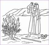 Moses Burning Bush Biblewise Dornbusch School Ausmalen Dominical Nile Brennende Ausdrucken Escuela sketch template