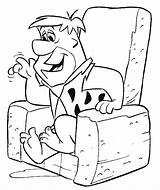 Coloring Pages Flintstone Flintstones Fred Cartoon Sitting Gif Popular sketch template