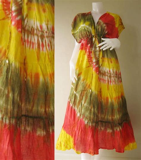 new japanese shibori gypsy hippie tie dye cotton maxi