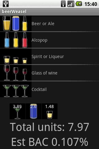 alcohol unit calculator  android apps