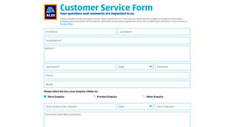 access customerservicealdicomau aldi customer service contact form