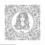 Coloring Pages Virgo Adult Zodiac Element Getcoloringpages sketch template