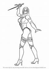 Mortal Kombat Drawing Mileena Draw Step Getdrawings sketch template