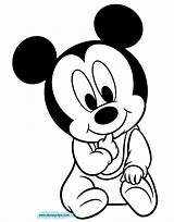 Coloring Baby Mickey Pages Cute Disney Color Babies Print sketch template